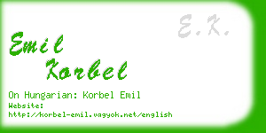 emil korbel business card